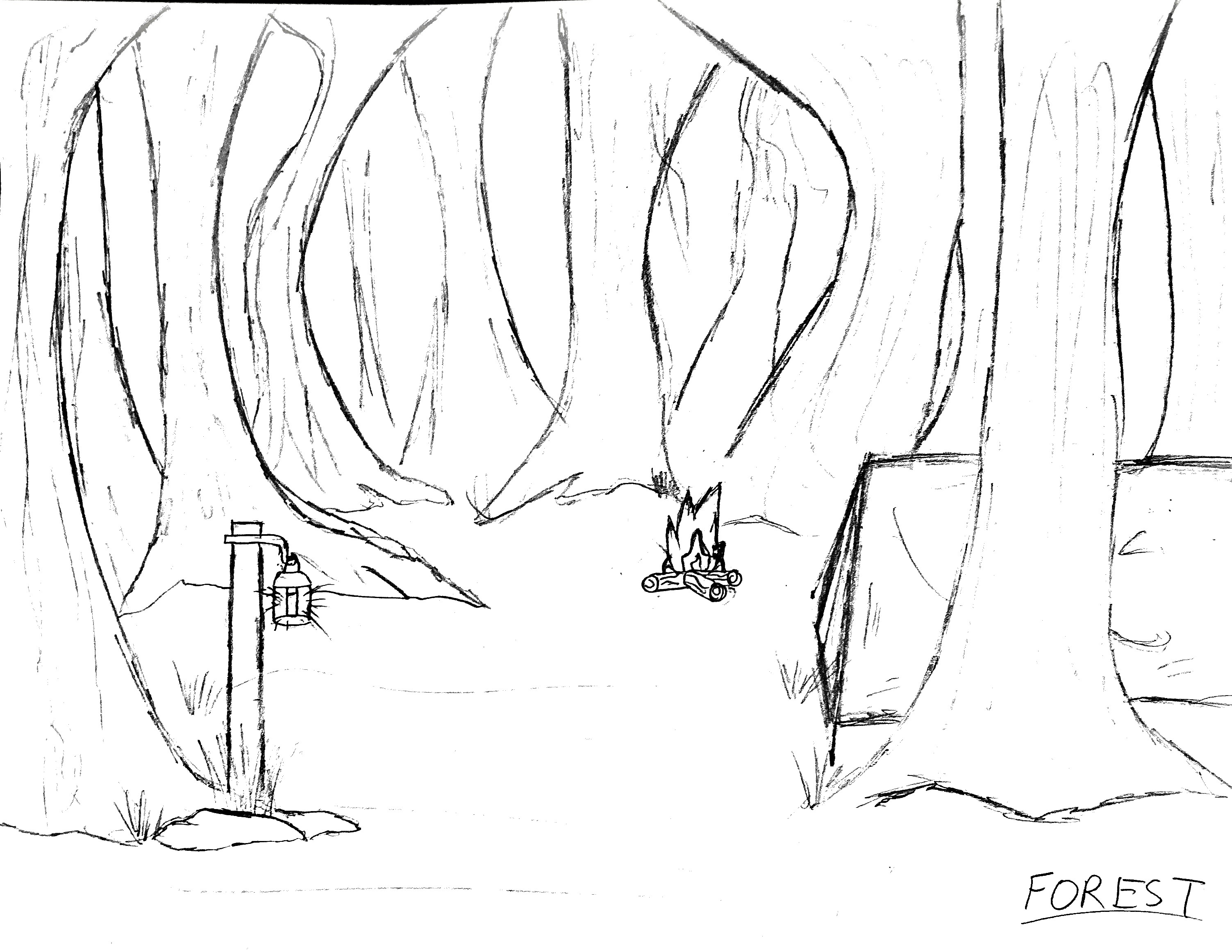 Week 1 Game World Sketch for Light After Death
